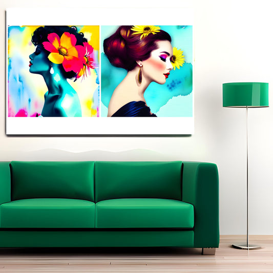 colorful women wall art print
