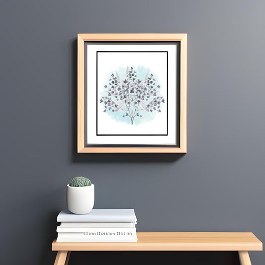Flower Wall Art Print Vol.1-2_gray color theme, Square Size