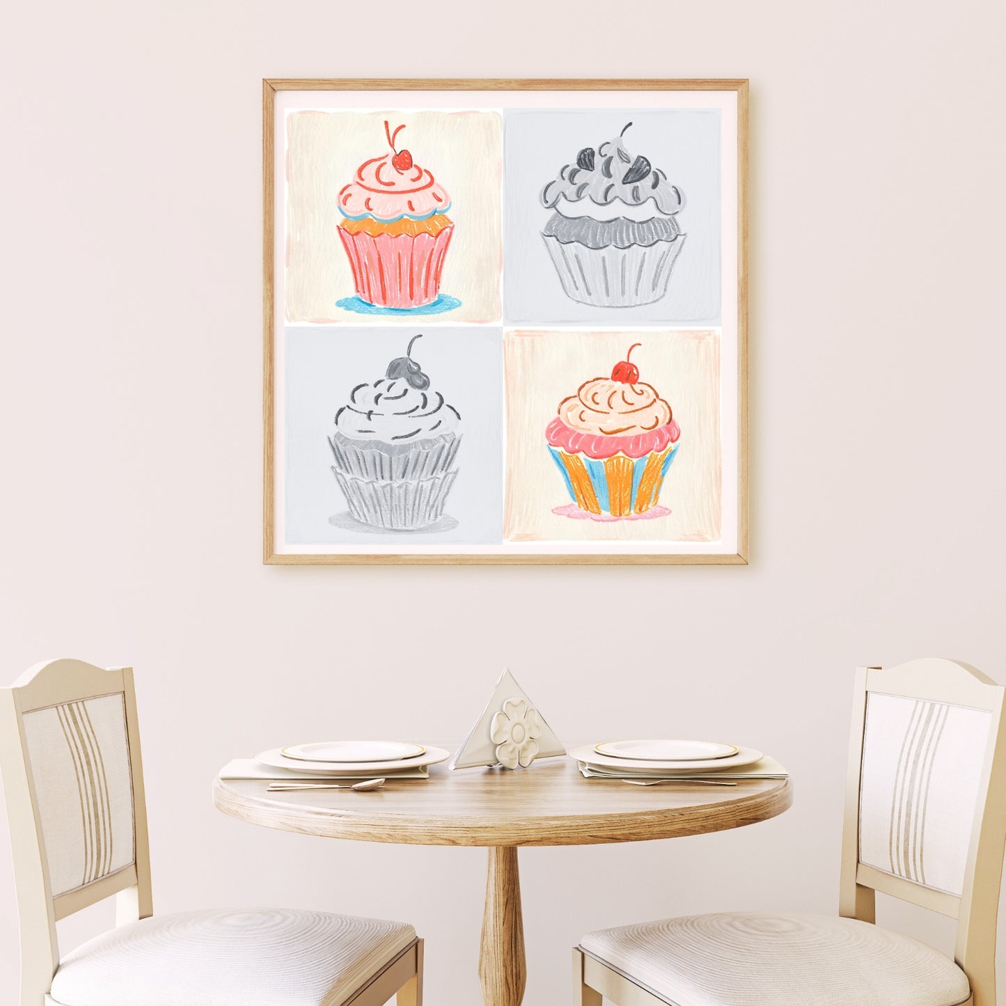 CupCakes Wall Art Prints, Square Size