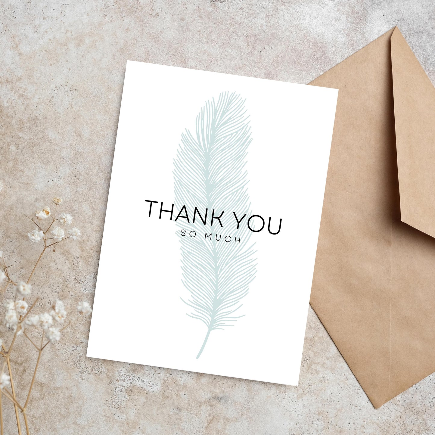 Thank You Printable Card Vol.3, card size 5"x7", print on 8.5"x11" paper size