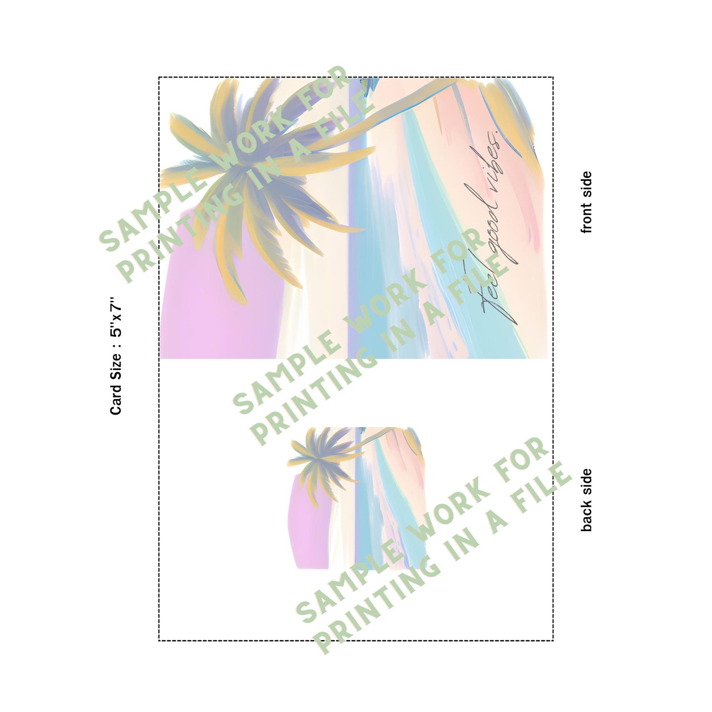 Wording Printable Card, Sweet Beach Vol.2, card size 5"x7", print on 8.5"x11" paper size